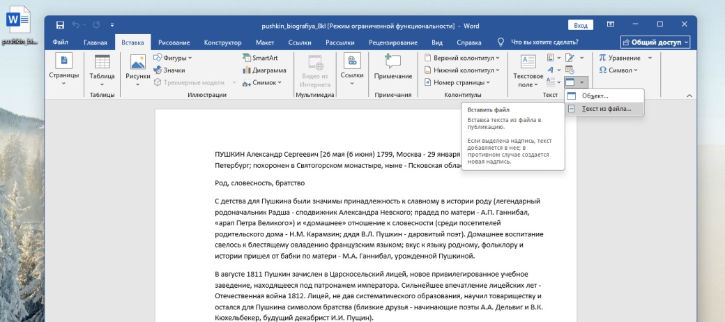 Скриншот материала